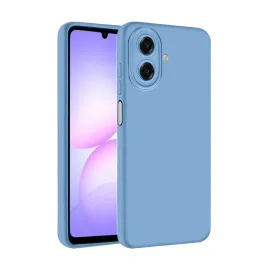 Newface Samsung Galaxy A07 Nano Içi Kadife Silikon - Mavi