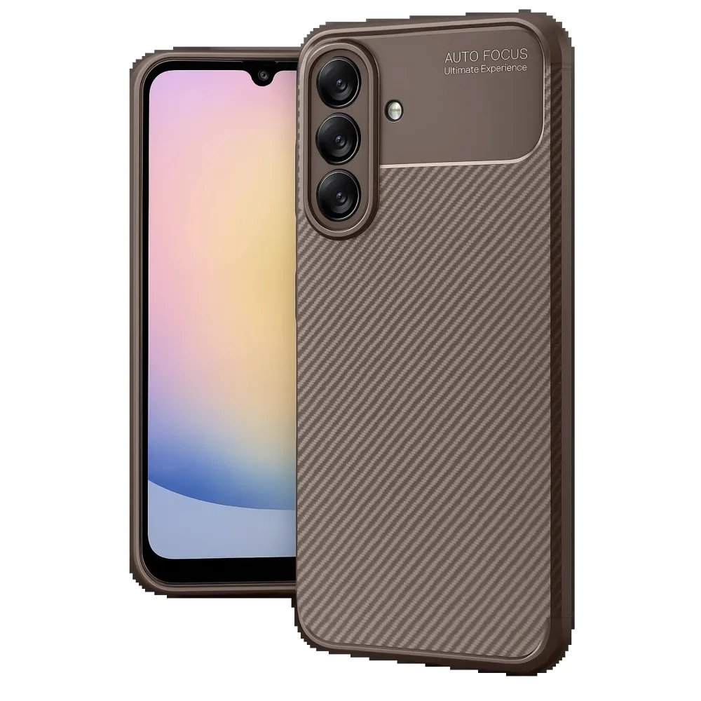 Newface Samsung Galaxy A17 5G Auto Focus Karbon Kapak - Kahverengi