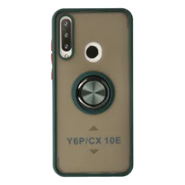 Newface Huawei Y6P Kılıf Montreal Yüzüklü Silikon Kapak - Yeşil