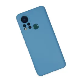 Newface İnfinix Hot 11S Kılıf Nano Içi Kadife Silikon - Mavi