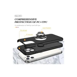 Newface Iphone 11 Pro Max Kılıf Elit Yüzüklü Kapak - Siyah