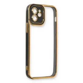 Newface Iphone 12 Kılıf Liva Lens Silikon - Siyah