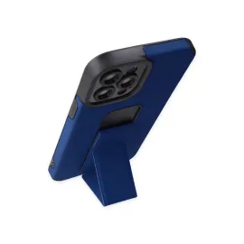 Newface Iphone 12 Pro Max Kılıf Mega Standlı Silikon - Mavi