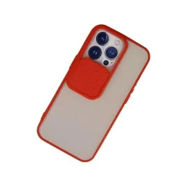 Newface Iphone 13 Pro Kılıf Palm Buzlu Kamera Sürgülü Silikon - Kırmızı