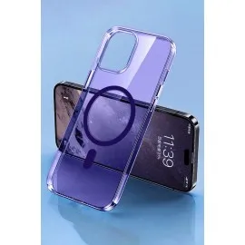Newface Iphone 14 Pro Kılıf Tron Şeffaf Magsafe Kapak - Derin Mor