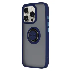 Newface Iphone 16 Pro Max Kılıf Montreal Yüzüklü Silikon Kapak - Lacivert