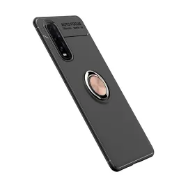 Newface Oppo Find X2 Kılıf Range Yüzüklü Silikon - Siyah-Gold