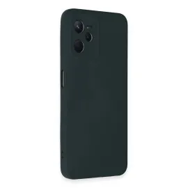 Newface Realme C35 Kılıf Nano Içi Kadife Silikon - Koyu Yeşil