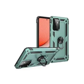 Newface Samsung Galaxy A72 Kılıf Sofya Yüzüklü Silikon Kapak - Yeşil