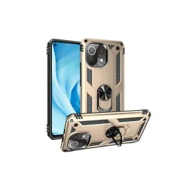 Newface Xiaomi Mi 11 Lite Kılıf Sofya Yüzüklü Silikon Kapak - Gold