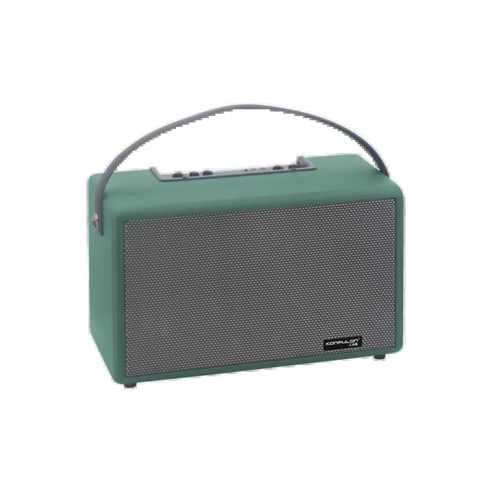 Konfulon F32 2x50W Sürücülü 2 Adet Mikrofonlu BT 5.2 Kablosuz Hoparlör - Yeşil