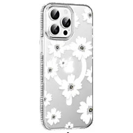 Joko Apple Iphone 15 Pro Max Floral Magsafe Kapak - Beyaz
