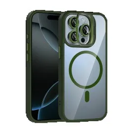 Joko Apple Iphone 15 Pro Max Remim Lensli Magsafe Standlı Kapak - Koyu Yeşil