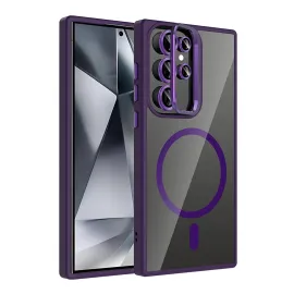 Joko Samsung Galaxy S23 Ultra Remim Lensli Magsafe Standlı Kapak - Derin Mor