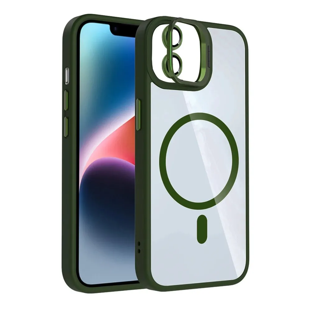 Joko Apple Iphone 11 Remim Lensli Magsafe Standlı Kapak - Koyu Yeşil