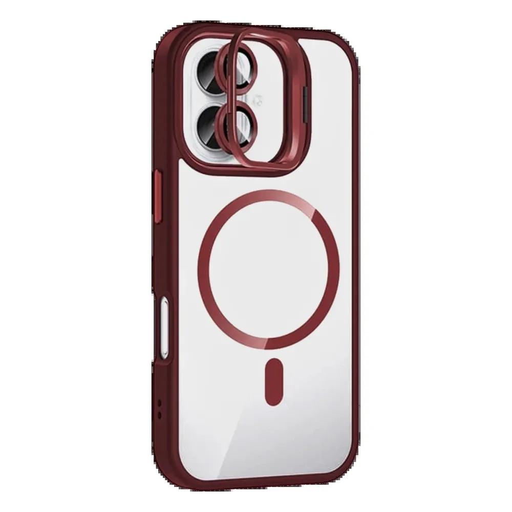 Joko Apple Iphone 16 Remim Lensli Magsafe Standlı Kapak - Bordo