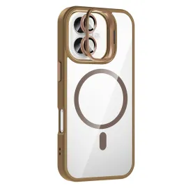 Joko Apple Iphone 16 Remim Lensli Magsafe Standlı Kapak - Kahverengi