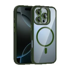 Joko Apple Iphone 16 Pro Remim Lensli Magsafe Standlı Kapak - Koyu Yeşil