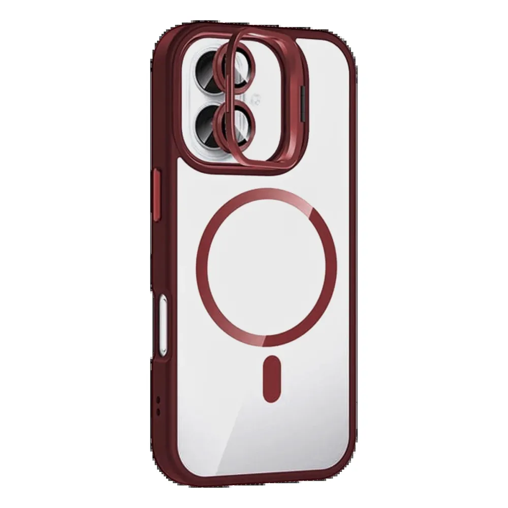 Joko Apple Iphone 16 Plus Remim Lensli Magsafe Standlı Kapak - Bordo