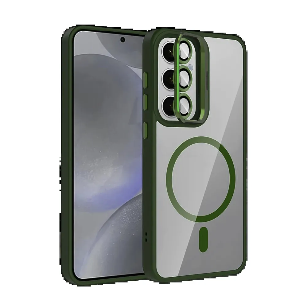 Joko Samsung Galaxy S25 Remim Lensli Magsafe Standlı Kapak - Koyu Yeşil