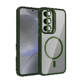 Joko Samsung Galaxy S25 Remim Lensli Magsafe Standlı Kapak - Koyu Yeşil