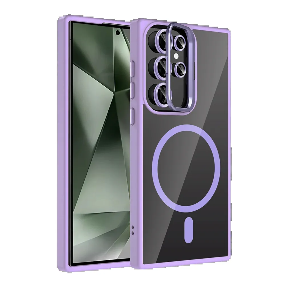 Joko Samsung Galaxy S25 Ultra Remim Lensli Magsafe Standlı Kapak - Lila