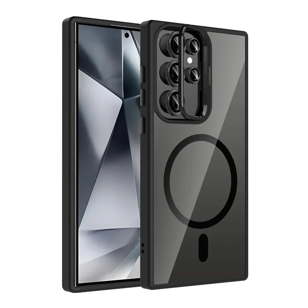 Joko Samsung Galaxy S25 Ultra Remim Lensli Magsafe Standlı Kapak - Siyah