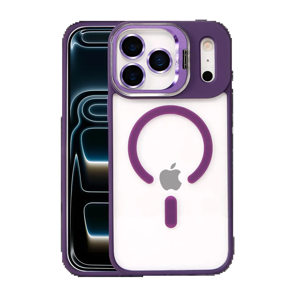 Joko Apple Iphone 17 Pro Max Remim Lensli Magsafe Standlı Kapak - Derin Mor