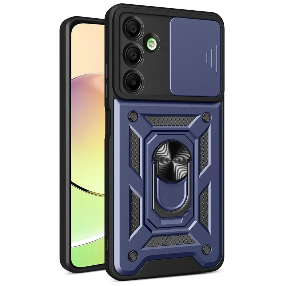 Newface Samsung Galaxy A36 Kılıf Pars Lens Yüzüklü Silikon - Lacivert