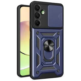 Newface Samsung Galaxy A36 Kılıf Pars Lens Yüzüklü Silikon - Lacivert