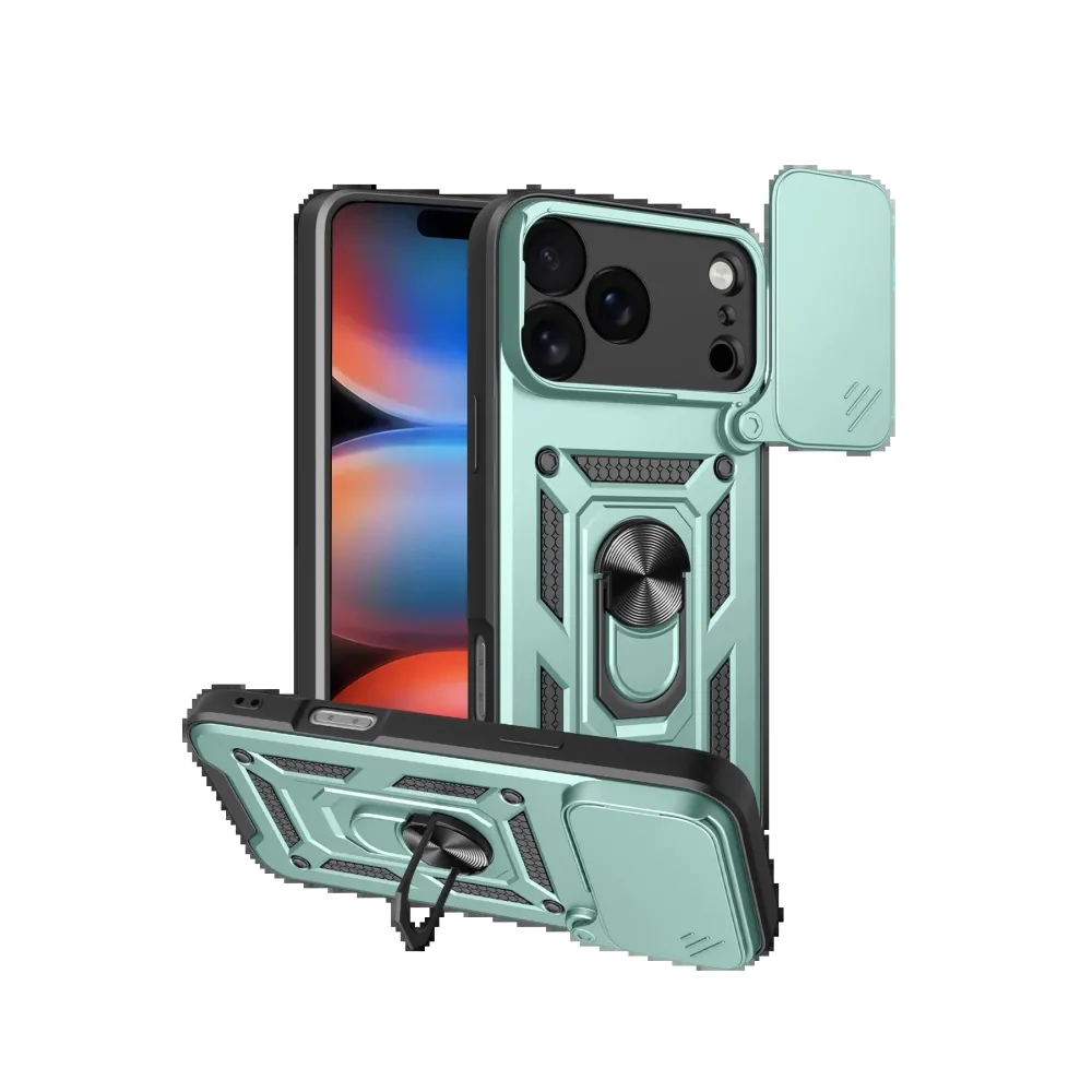 Newface Apple Iphone 17 Pro Pars Lens Yüzüklü Silikon - Yeşil