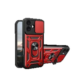 Newface Apple Iphone 17 Pars Lens Yüzüklü Silikon - Kırmızı