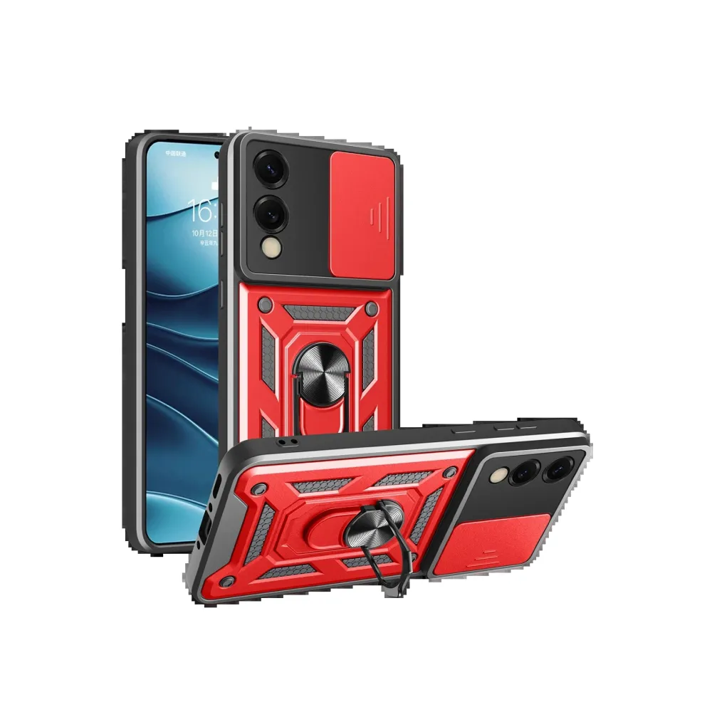 Newface Samsung Galaxy S25 Edge Pars Lens Yüzüklü Silikon - Kırmızı