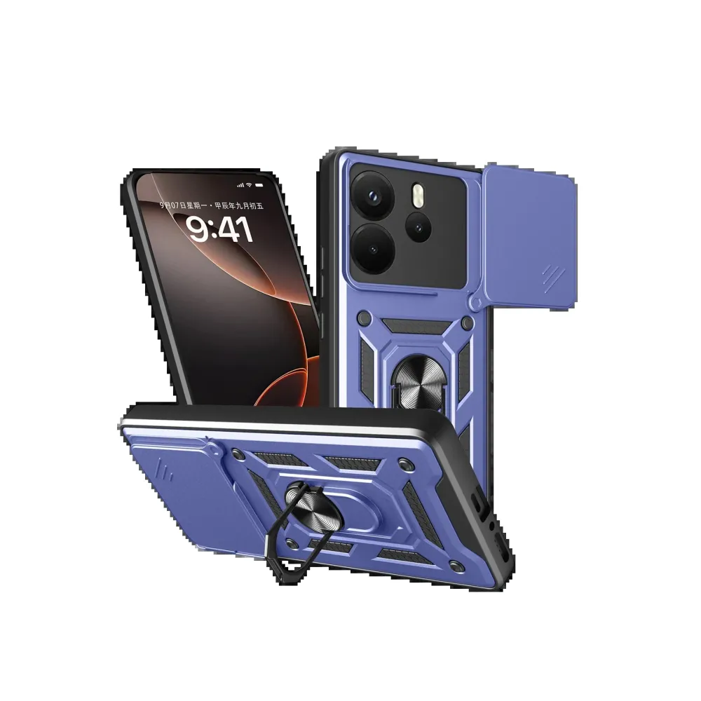 Newface Xiaomi Redmi Note 14 4G Pars Lens Yüzüklü Silikon - Lacivert