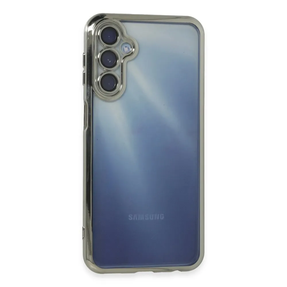 Newface Samsung Galaxy A15 4G Kılıf Razer Lensli Silikon - Gümüş