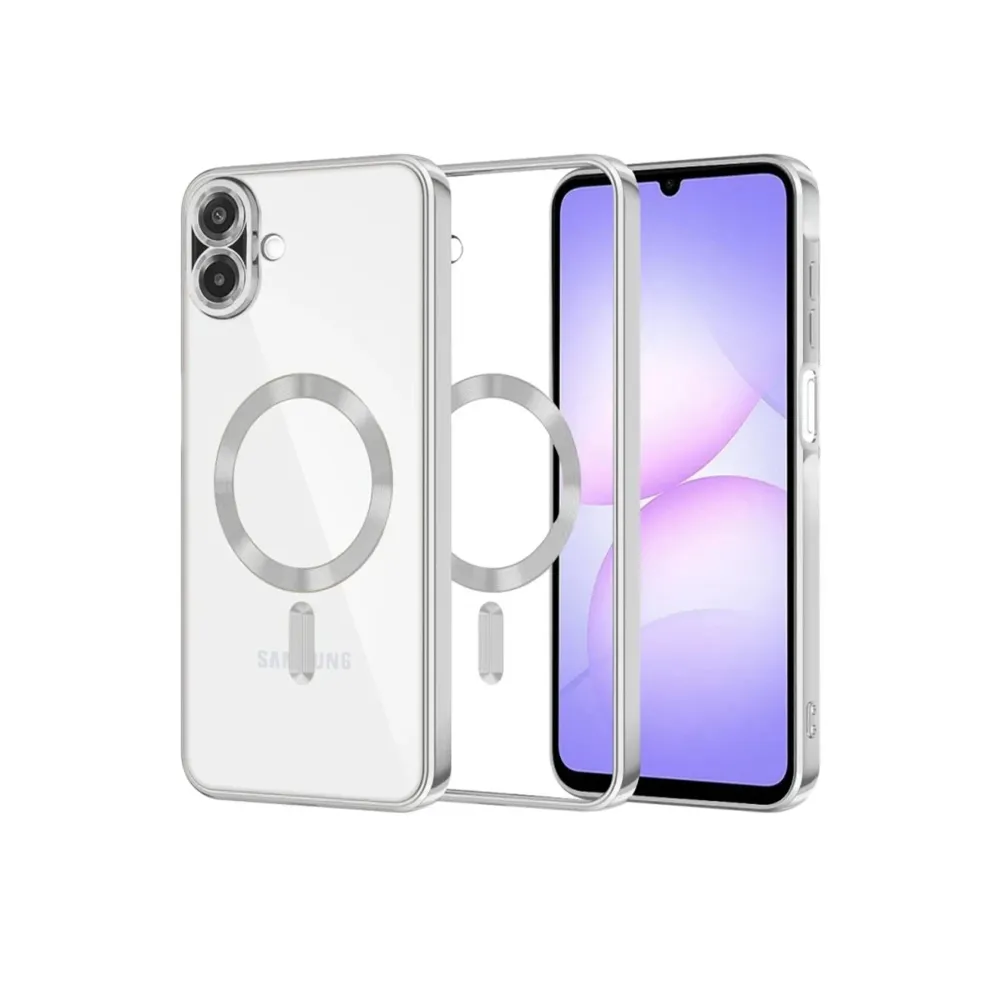 Newface Samsung Galaxy A07 Kross Magneticsafe Kapak - Gümüş