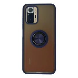 Newface Xiaomi Redmi Note 10 Kılıf Montreal Yüzüklü Silikon Kapak - Lacivert