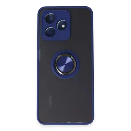 Newface Realme C53 Kılıf Montreal Yüzüklü Silikon Kapak - Lacivert
