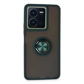 Newface Vivo Y36 Kılıf Montreal Yüzüklü Silikon Kapak - Yeşil