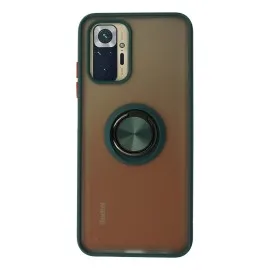 Newface Xiaomi Redmi Note 10 Kılıf Montreal Yüzüklü Silikon Kapak - Yeşil