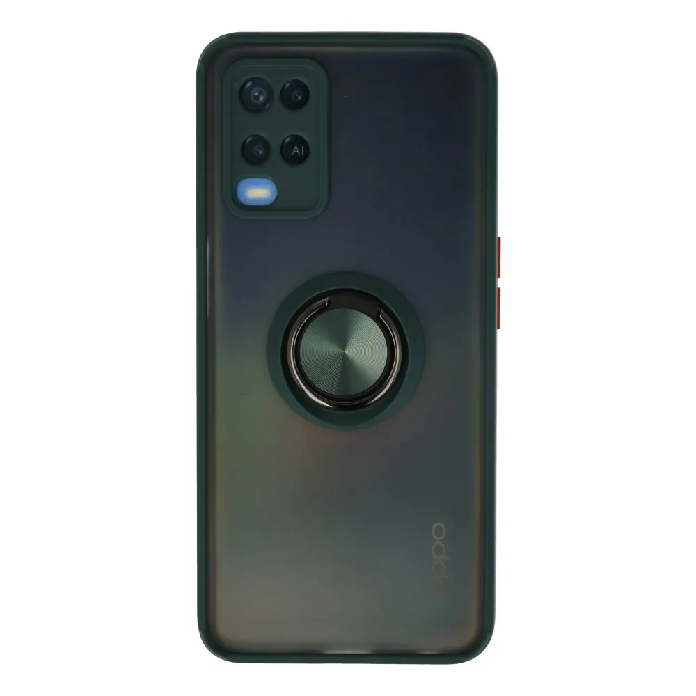 Newface Oppo A54 4G Kılıf Montreal Yüzüklü Silikon Kapak - Yeşil