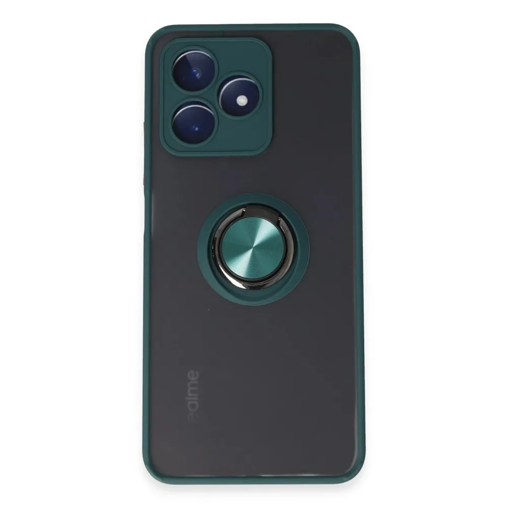 Newface Realme C53 Kılıf Montreal Yüzüklü Silikon Kapak - Yeşil