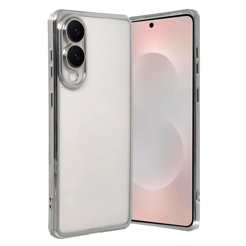 Newface Samsung Galaxy S25 Edge Razer Lensli Silikon - Gümüş