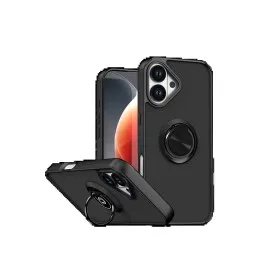 Newface Apple iPhone 17 Montreal Yüzüklü Silikon Kapak - Siyah