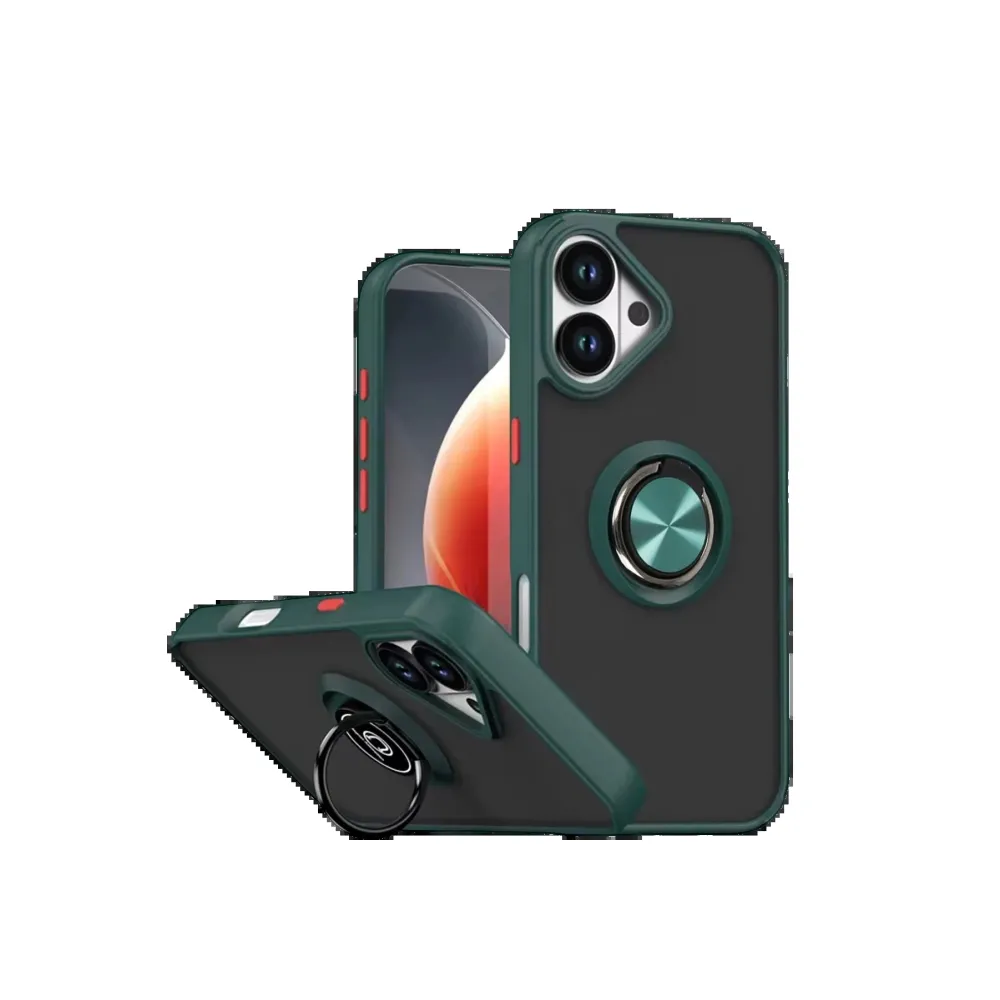 Newface Apple Iphone 17 Montreal Yüzüklü Silikon Kapak - Yeşil