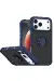 Newface Apple Iphone 17 Pro Montreal Yüzüklü Silikon Kapak - Lacivert