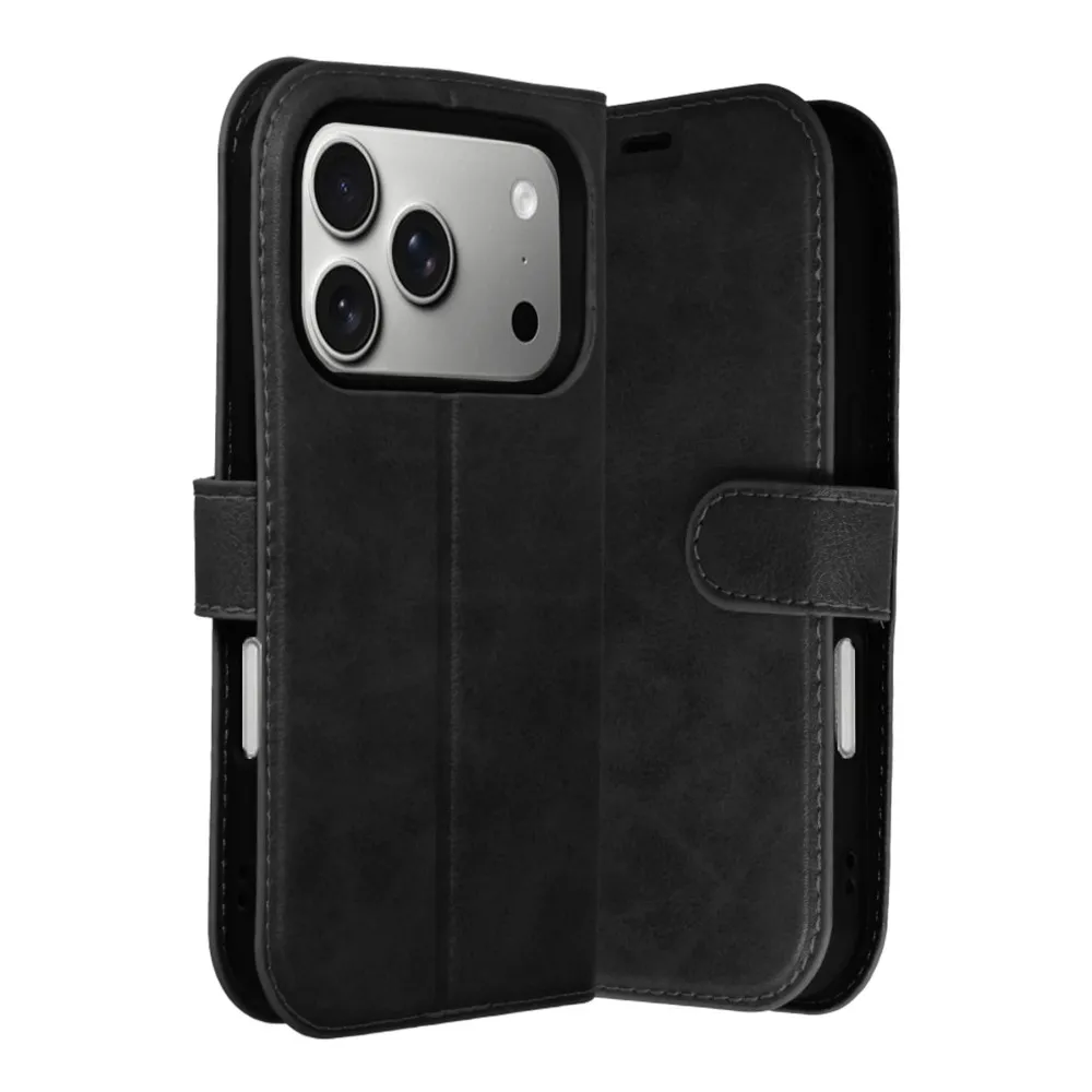Newface Apple iPhone 17 Pro Trend S Plus Kapaklı Kılıf - Siyah