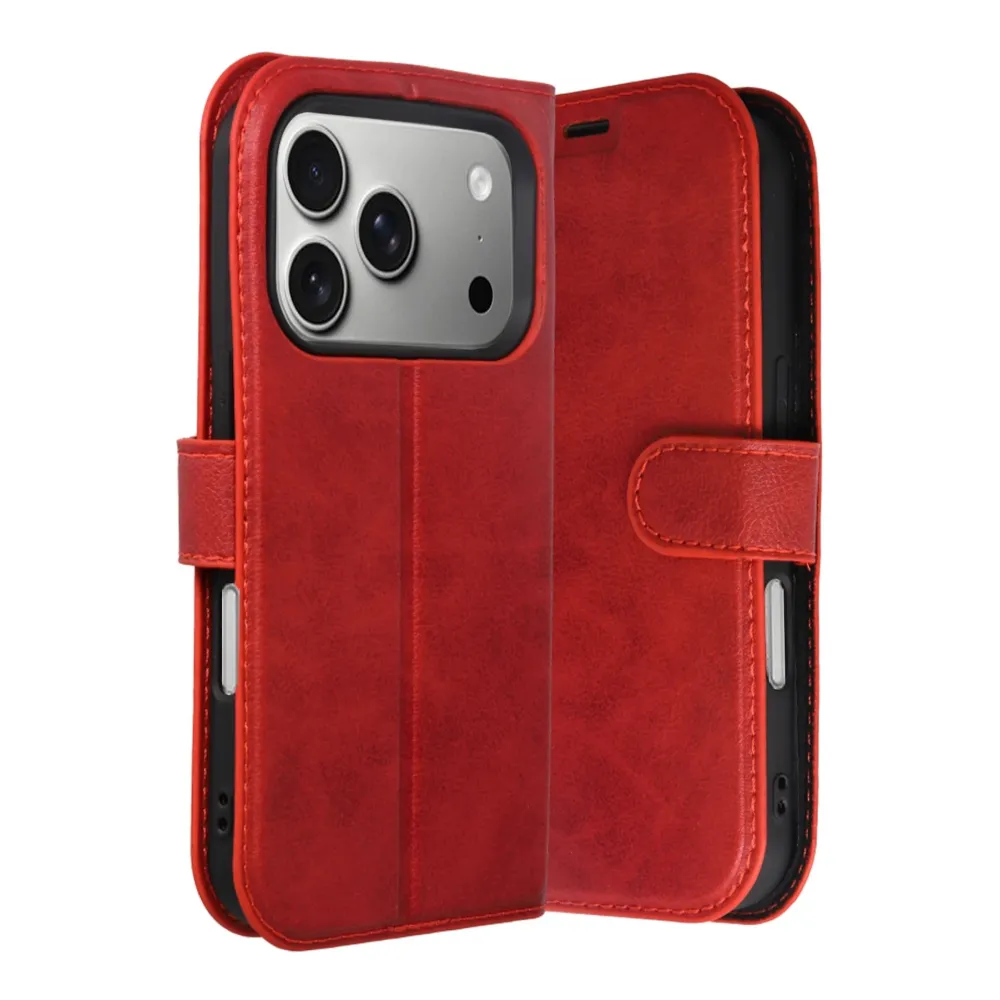 Newface Apple Iphone 17 Pro Trend S Plus Kapaklı Kılıf - Kırmızı