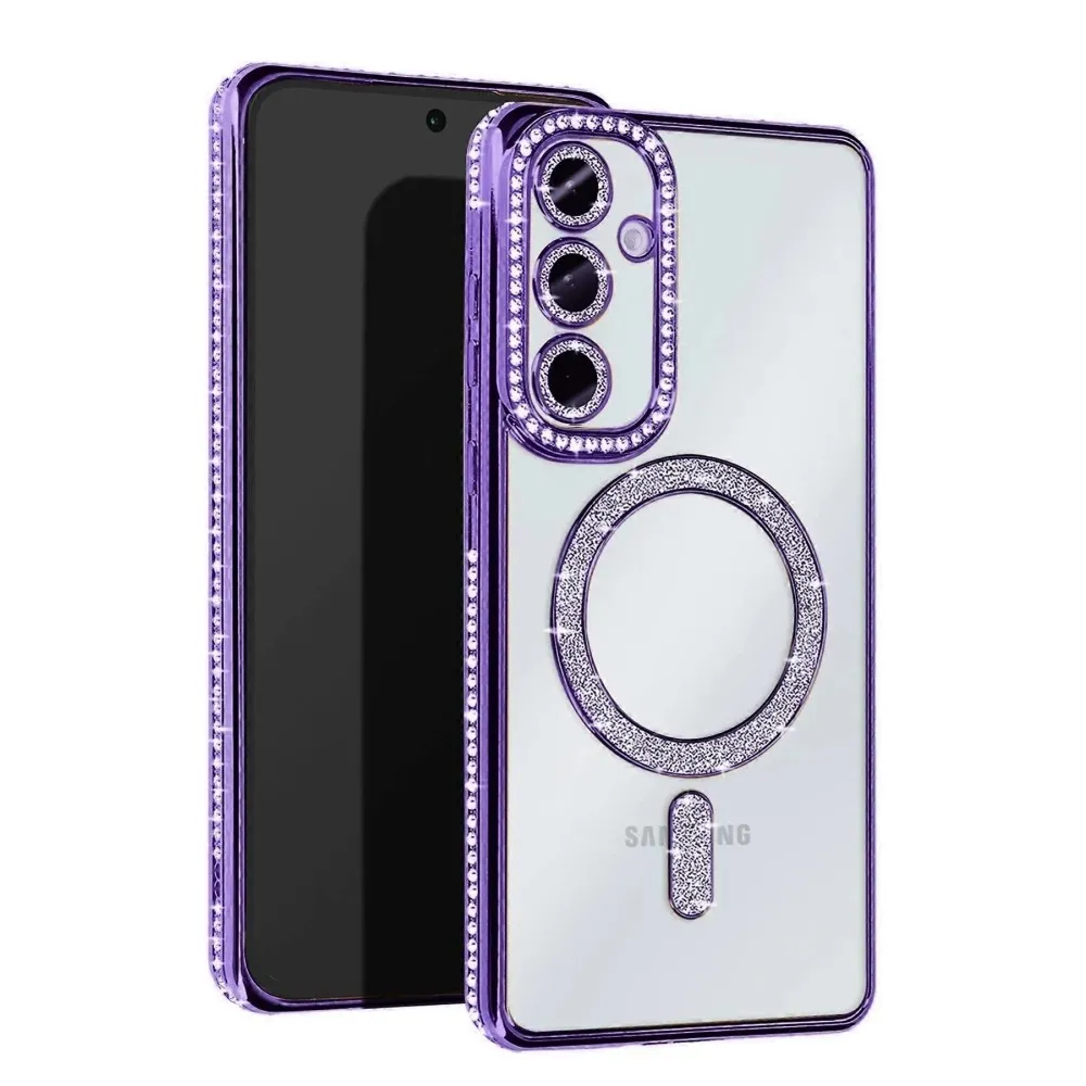 Newface Samsung Galaxy A15 4G Joke Simli Magneticsafe Kılıf - Derin Mor