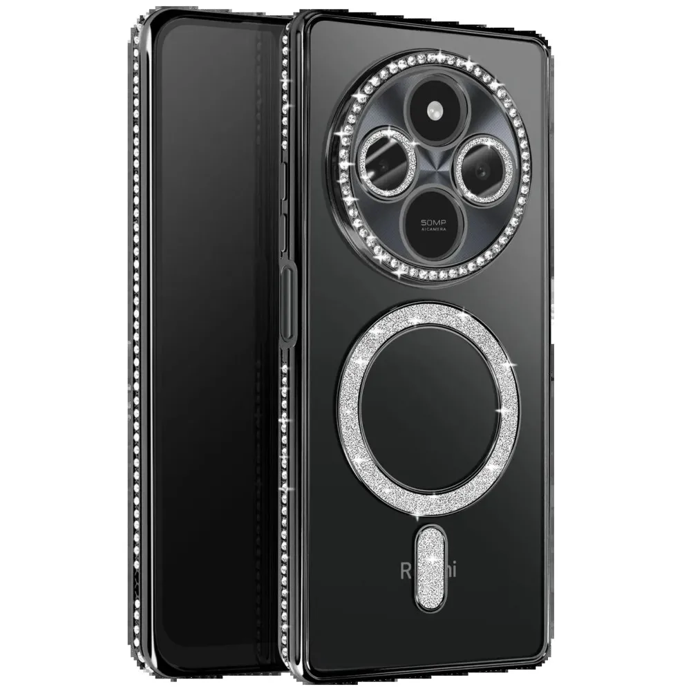 Newface Xiaomi Redmi 14C Joke Simli Magneticsafe Kılıf - Siyah